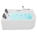 Whirlpool Badewanne weiss Eckmodell mit LED 170 x 119 cm rechts BAYAMO