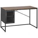 Schreibtisch mit Schrank dunkler Holzfarbton / schwarz 118 x 60 cm VINCE