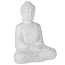 Dekofigur Kunstharz weiss Buddha 40 cm KANDA