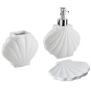 Badezimmer Set 3-teilig Keramik weiss Muschelform SHELL