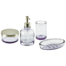 Badezimmer Set 4-teilig Glas violett TELMA