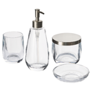 Badezimmer Set 4-teilig Glas transparent SONORA