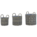 Blumenkorb 3er Set Rattan taupe NIKITI