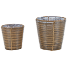 Blumenkorb 2er Set Rattan braun SARTI