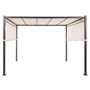 Pergola mit LED-Beleuchtung Stahl beige 310 x 310 cm PARGA