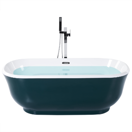 Badewanne freistehend blaugrün oval 170 x 77 cm TESORO