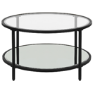 Couchtisch Glas / Metall schwarz ? 70 cm BIRNEY