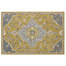 Teppich Wolle gelb / blau 160 x 230 cm orientalisches Muster Kurzflor MUCUR