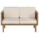 Gartensofa Akazienholz hellbraun 2-Sitzer Auflagen creme BARATTI