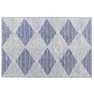 Teppich Wolle beige / blau 140 x 200 cm geometrisches Muster Kurzflor DATCA