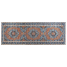 Teppich blau / orange 70 x 200 cm orientalisches Muster Kurzflor MIDALAM