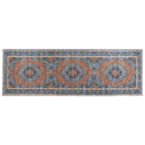 Teppich blau / orange 80 x 240 cm orientalisches Muster Kurzflor MIDALAM