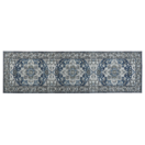 Teppich grau / blau 60 x 200 cm orientalisches Muster Kurzflor KOTTAR