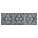 Teppich grau / blau 80 x 240 cm orientalisches Muster Kurzflor KOTTAR