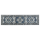 Teppich grau / blau 80 x 300 cm orientalisches Muster Kurzflor KOTTAR