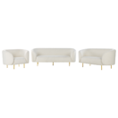 Sofa Set Bouclé weiss 6-Sitzer LOEN