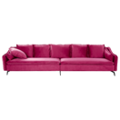 4-Sitzer Sofa Samtstoff rosa / schwarz AURE