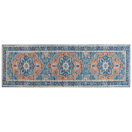 Teppich blau / orange orientalisches Muster 80 x 240 cm Kurzflor RITAPURAM