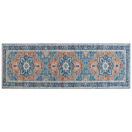 Teppich blau / orange orientalisches Muster 70 x 200 cm Kurzflor RITAPURAM