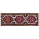 Teppich rot 80 x 240 cm orientalisches Muster Kurzflor COLACHEL