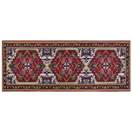 Teppich rot 80 x 200 cm orientalisches Muster Kurzflor COLACHEL