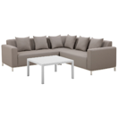 Lounge Set beige 5-Sitzer rechtsseitig BELIZE