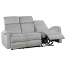 3-Sitzer Sofa Samtstoff hellgrau manuell verstellbar VERDAL