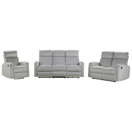 Sofa Set Samtstoff hellgrau 6-Sitzer manuell verstellbar VERDAL