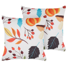 Samtkissen Herbstmotiv bunt 45 x 45 cm 2er Set VISCARIA