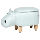 Hocker Samtstoff mit Stauraum hellblau HIPPO