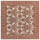 Teppich Wolle orange / beige 200 x 200 cm orientalisches Muster Kurzflor ADILCEVAZ