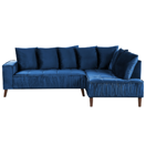 3-Sitzer Ecksofa Samtstoff marineblau linksseitig GRENA