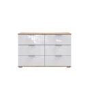 Sideboard EASY PLUS C Plankeneiche-Glas Weiss