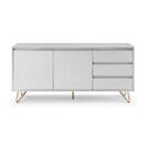 Sideboard LEUWILIANG Weiss-goldfarben