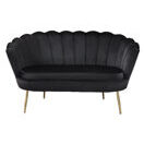 Muschelsofa 2-Sitzer BANDUNG schwarz-goldfarben