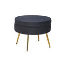 Sitzpouf BANDUNG schwarz-goldfarben