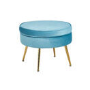 Sitzpouf BANDUNG blau-goldfarben