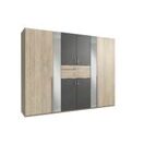 Kleiderschrank XANTEN Hickory Eiche-Raw Steel