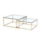 Couchtische 2er-Set C89G-A transparent-vergoldet