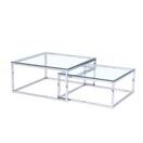 Couchtische 2er-Set C89A transparent-verchromt