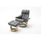 Relaxsessel mit Hocker CALGARY schlamm - natur