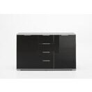 Sideboard EASY PLUS C Weiss-Glas schwarz