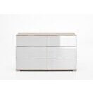 Sideboard EASY PLUS C Eiche sägerau-Glas Weiss