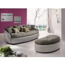 Megasofa mit Hocker ARUBA II light beige-elephant-mud