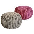 Pouf Grobstrick Optik 55 x 37 cm beige & pink - 2er Set