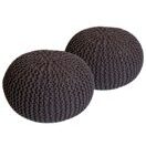 Pouf Grobstrick Optik 55 cm x 37 cm zimt & zimt - 2er Set