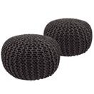 Pouf Grobstrick Optik 55 cm x 37 cm grau & grau