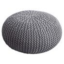 Pouf Premium Strickhocker 55 cm grau silbergrau