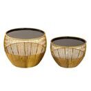 Couchtisch rund Glamira gold und schwarz - 2er Set