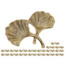 Dekoschale Schale Masterbox 18-teilig Aluminium Ginkgo 2 Blatt gold o. silber Blattschale